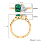 Luxuriant - Lab Grown AAA Columbian Emerald & Lab Grown Diamond (SI/G-H) Toi-et-Moi Ring in 18K Vermeil Yellow Gold Plated Sterling Silver 1.70 Ct._8589042_5