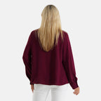 La Marey Patterned Blouse (Size - XL) - Burgundy_8589270_1