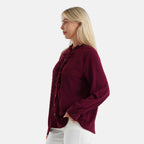 La Marey Patterned Blouse (Size - XL) - Burgundy_8589270_2