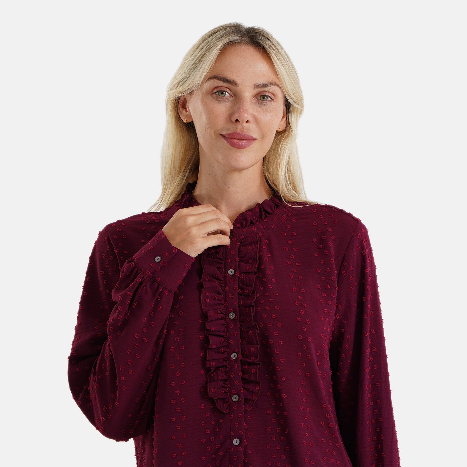 La Marey Patterned Blouse (Size - Small) - Burgundy 8589270 5