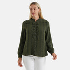 La Marey Patterned Blouse (Size - XL) - Green_8589364_3