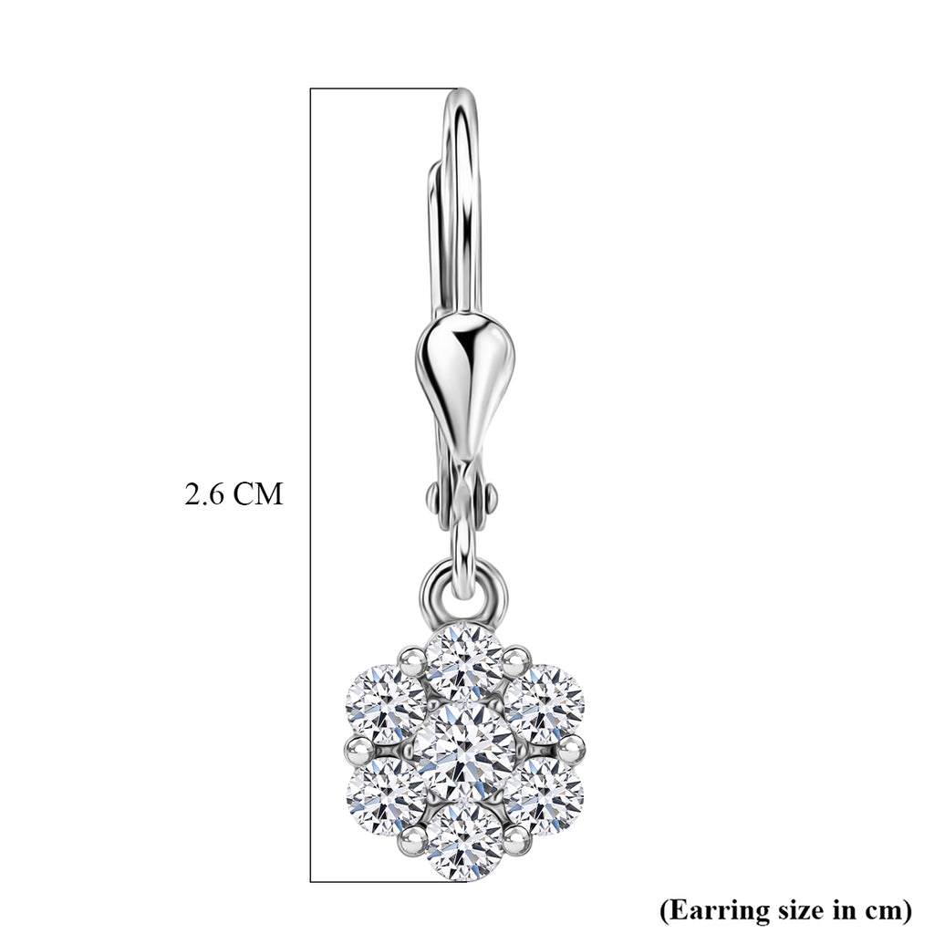 Luxuriant - Lab Grown Diamond (SI/G-H) Pressure Set Earring with Lever Back in Rhodium Overlay Sterling Silver 1.00 Ct._8590135_5