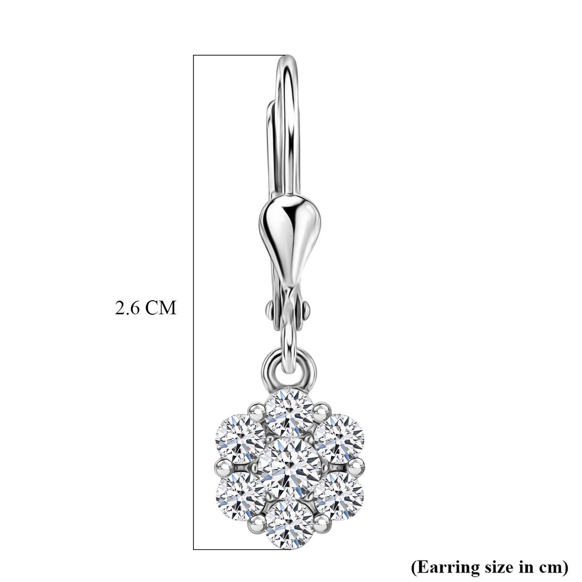 Luxuriant - Lab Grown Diamond (SI/G-H) Pressure Set Earring with Lever Back in Rhodium Overlay Sterling Silver 1.00 Ct. 8590135 4