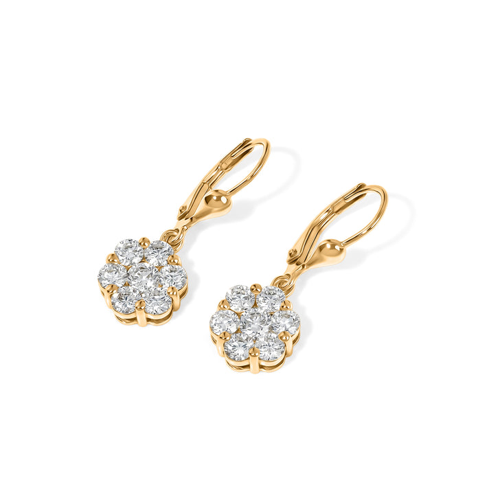 Luxuriant - Lab Grown Diamond (SI-G-H) Pressure Set Earring with Lever Back in 18K Vermeil Yellow Gold Plated Sterling Silver 2.00 Ct. 8590137 1
