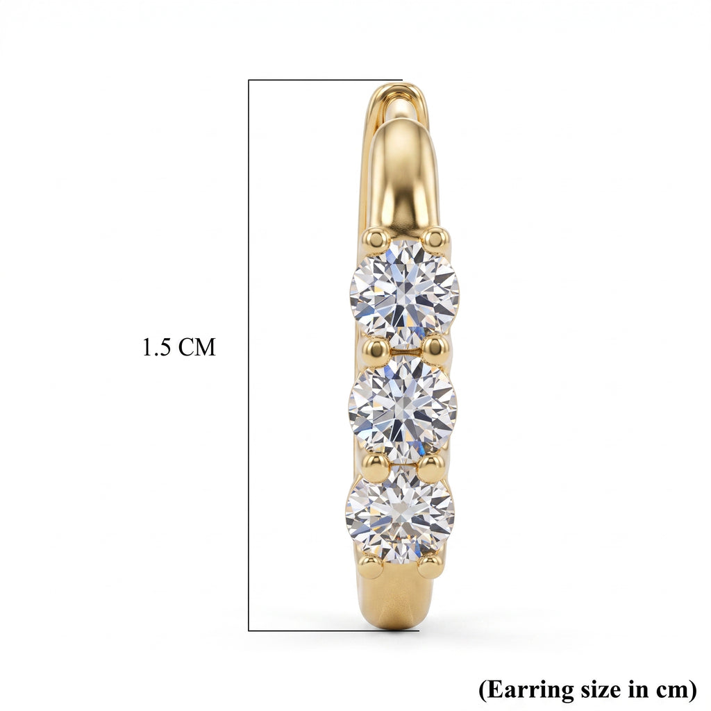 Luxuriant - Lab Grown Diamond (SI/G-H) Hoop Earring with Clasp in 18K Vermeil Yellow Gold Plated Sterling Silver 0.50 Ct._8590249_6