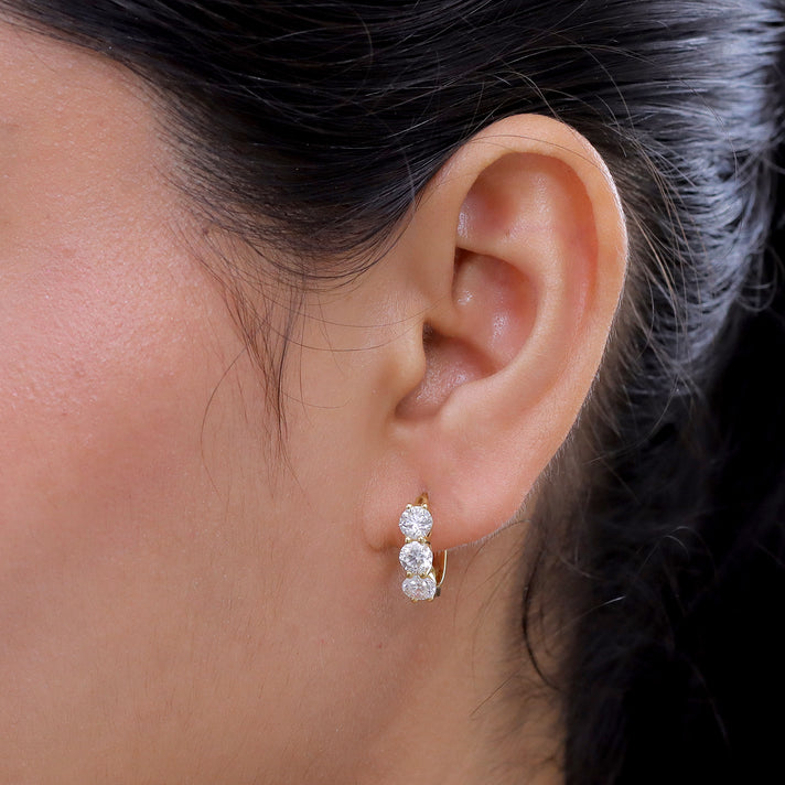 Luxuriant - Lab Grown Diamond (SI/G-H) Hoop Earring with Clasp in 18K Vermeil Yellow Gold Plated Sterling Silver 2.00 Ct. 8590253 2