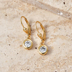 Luxuriant - Lab Grown Diamond (SI/G-H) Solitaire Lever Back Earring in 18K Vermeil Yellow Gold Plated Sterling Silver 1.00 Ct._8590257_2