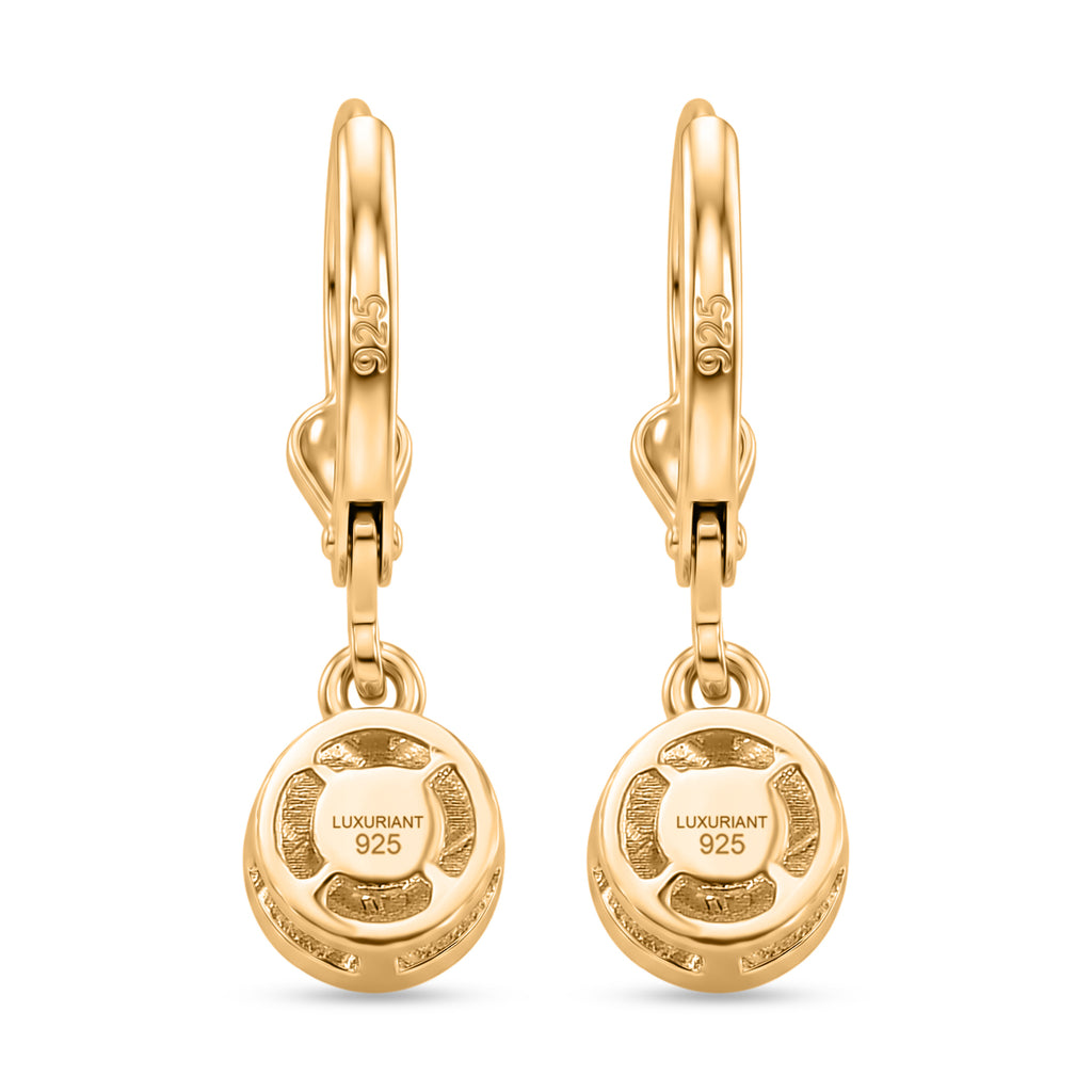 Luxuriant - Lab Grown Diamond (SI/G-H) Solitaire Lever Back Earring in 18K Vermeil Yellow Gold Plated Sterling Silver 1.00 Ct._8590257_4