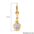 Luxuriant - Lab Grown Diamond (SI/G-H) Solitaire Lever Back Earring in 18K Vermeil Yellow Gold Plated Sterling Silver 1.00 Ct._8590257_5