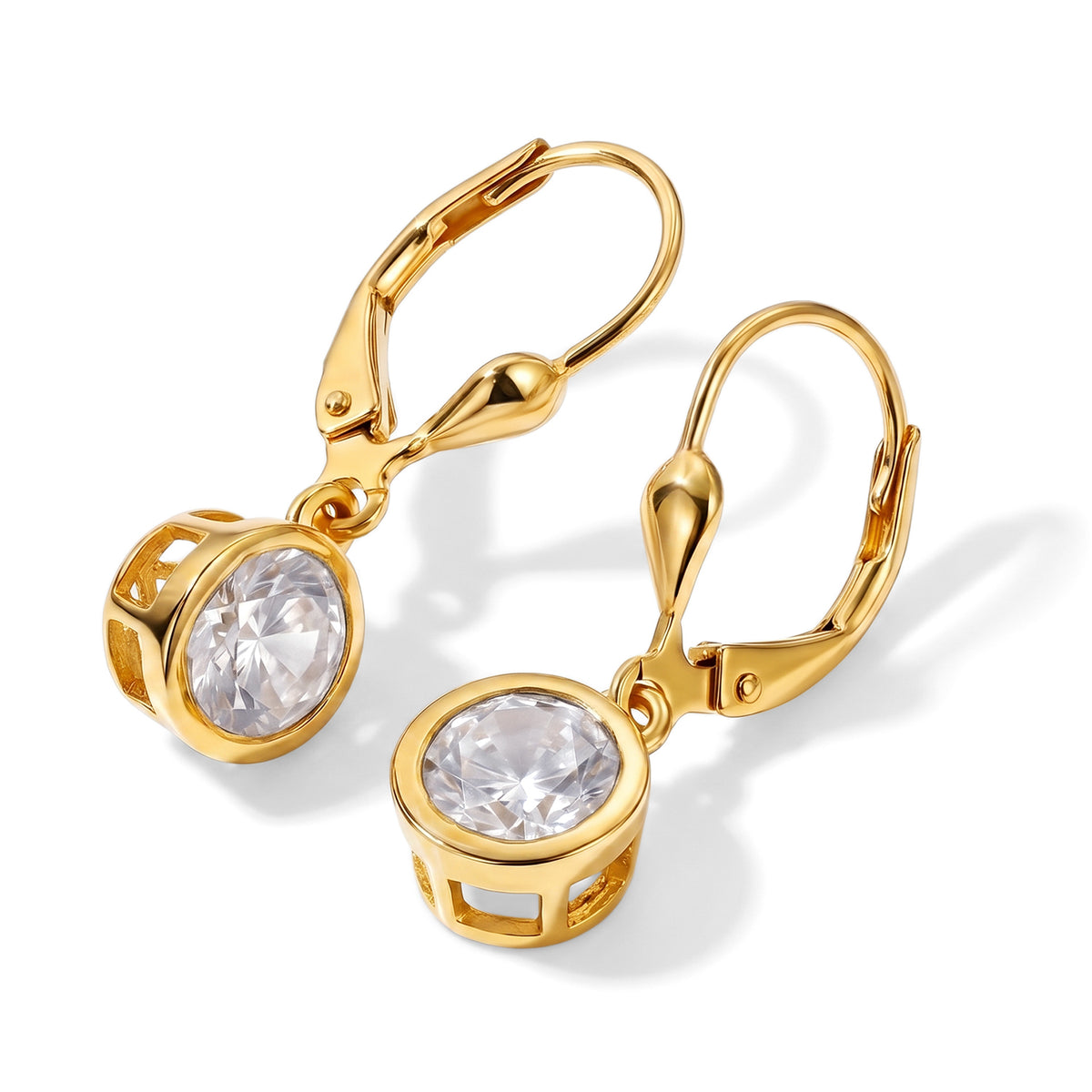 Luxuriant - Lab Grown Diamond (SI/G-H) Solitaire Earring with Lever Back in 18K Vermeil Yellow Gold Plated Sterling Silver 2.00 Ct. 8590259 4