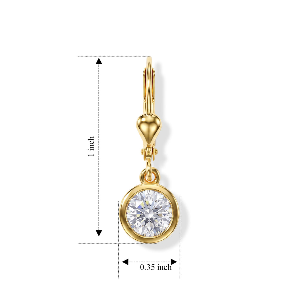 Luxuriant - Lab Grown Diamond (SI/G-H) Solitaire Earring with Lever Back in 18K Vermeil Yellow Gold Plated Sterling Silver 2.00 Ct._8590259_4