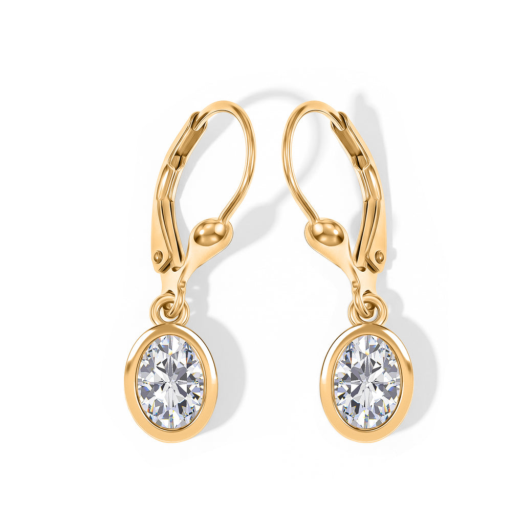 Luxuriant - Lab Grown Diamond (SI/G-H) Solitaire Lever Back Earring in 18K Vermeil Yellow Gold Plated Sterling Silver 2.00 Ct._8590261