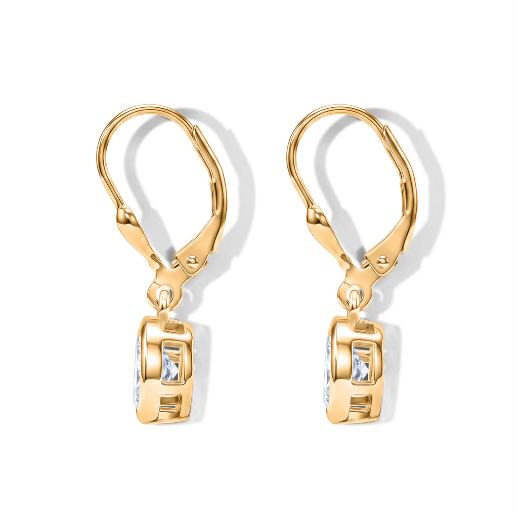 Luxuriant - Lab Grown Diamond (SI/G-H) Solitaire Lever Back Earring in 18K Vermeil Yellow Gold Plated Sterling Silver 2.00 Ct._8590261_4