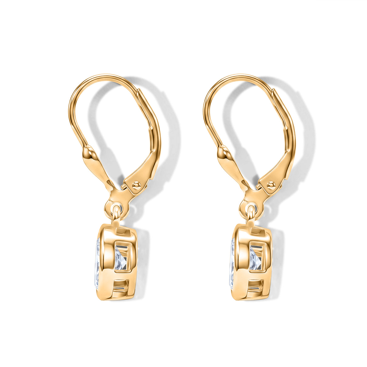 Luxuriant - Lab Grown Diamond (SI/G-H) Solitaire Lever Back Earring in 18K Vermeil Yellow Gold Plated Sterling Silver 2.00 Ct. 8590261 5