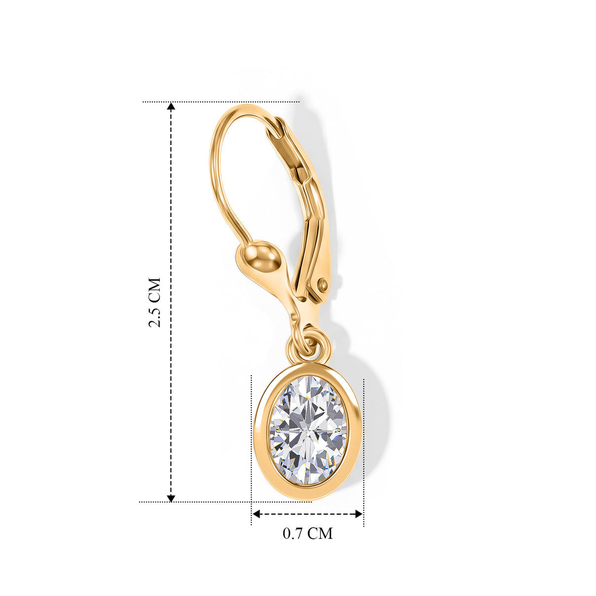 Luxuriant - Lab Grown Diamond (SI/G-H) Solitaire Lever Back Earring in 18K Vermeil Yellow Gold Plated Sterling Silver 2.00 Ct. 8590261 6