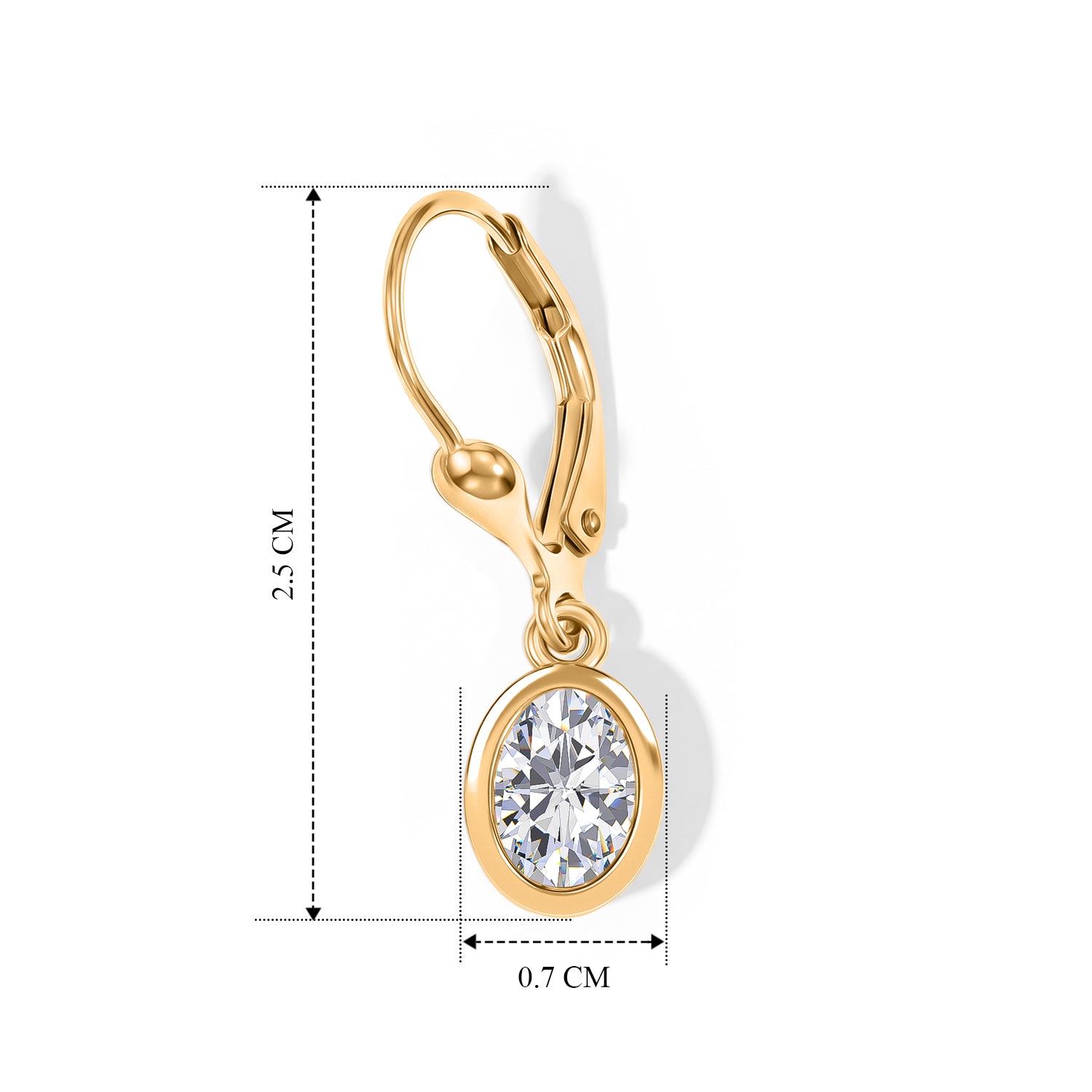 Luxuriant - Lab Grown Diamond (SI/G-H) Solitaire Lever Back Earring in 18K Vermeil Yellow Gold Plated Sterling Silver 2.00 Ct. 8590261 6