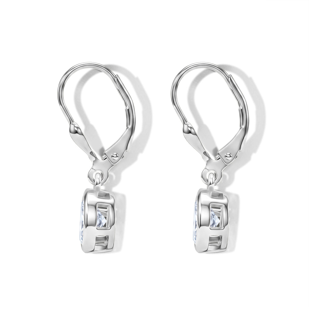 Luxuriant - Lab Grown Diamond (SI/G-H) Solitaire Lever Back Earring in Rhodium Overlay Sterling Silver 2.00 Ct._8590262_4