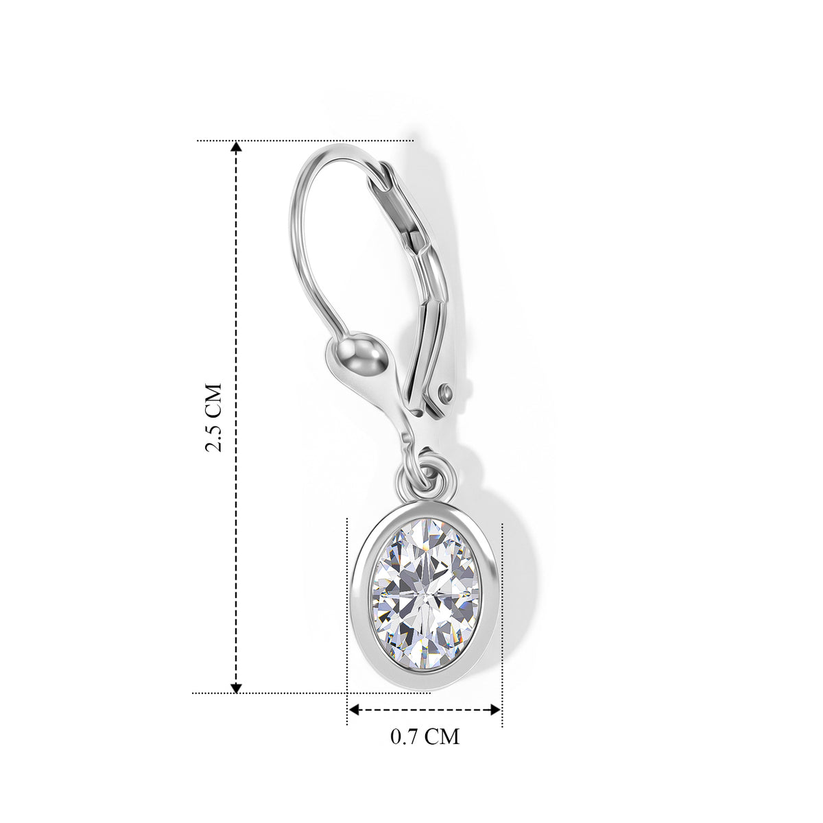 Luxuriant - Lab Grown Diamond (SI/G-H) Solitaire Lever Back Earring in Rhodium Overlay Sterling Silver 2.00 Ct. V32627846 6