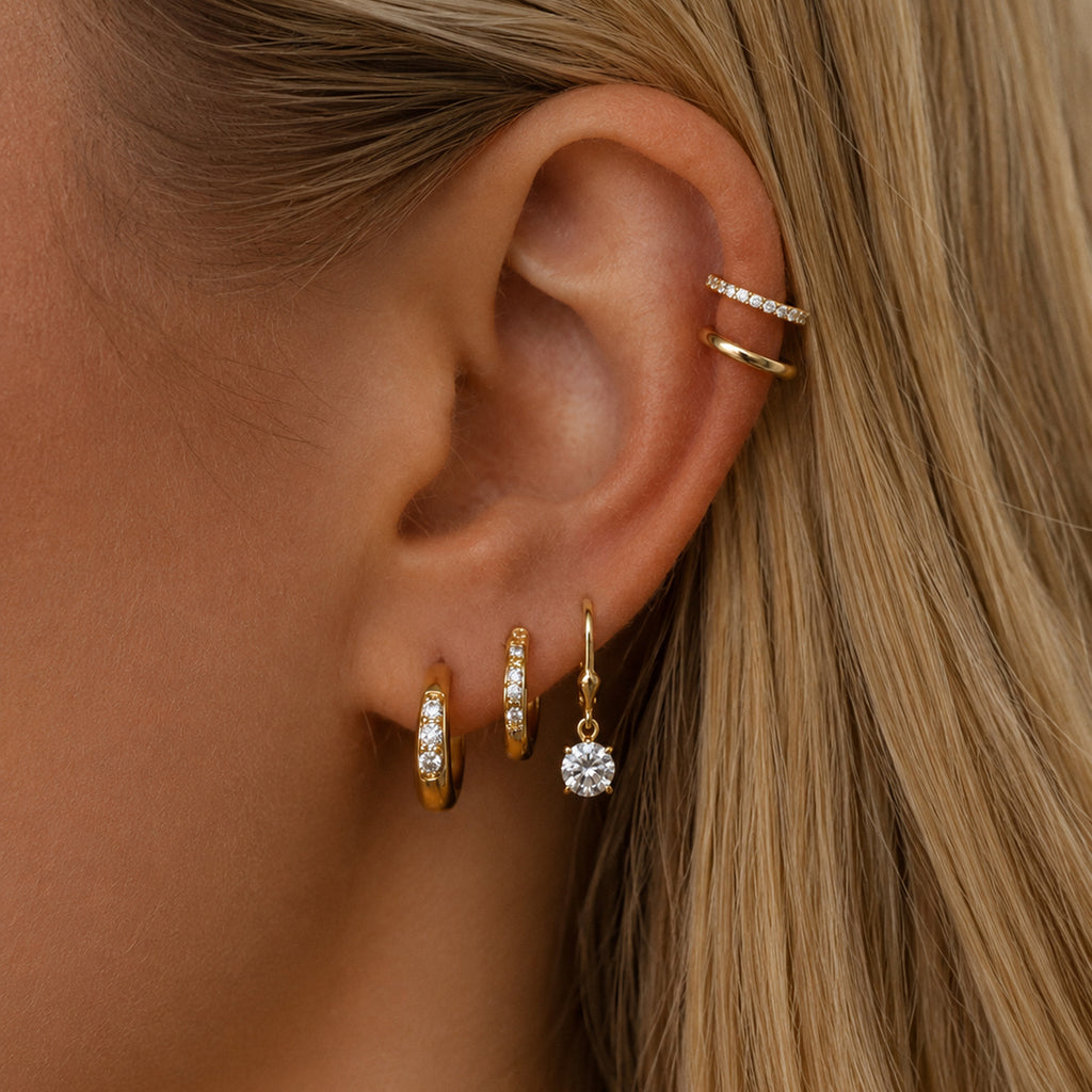 Luxuriant - Lab Grown Diamond (SI/G-H) Solitaire Lever Back Earring in 18K Vermeil Yellow Gold Plated Sterling Silver 2.00 Ct._8590263_2