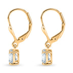 Luxuriant - Lab Grown Diamond (SI/G-H) Solitaire Lever Back Earring in 18K Vermeil Yellow Gold Plated Sterling Silver 2.00 Ct._8590263_3