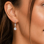 Luxuriant - Lab Grown Diamond (SI/G-H) Solitaire Lever Back Earring in Rhodium Overlay Sterling Silver 2.00 Ct._8590264_1