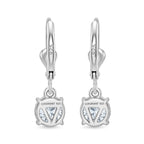 Luxuriant - Lab Grown Diamond (SI/G-H) Solitaire Lever Back Earring in Rhodium Overlay Sterling Silver 2.00 Ct._8590264_4