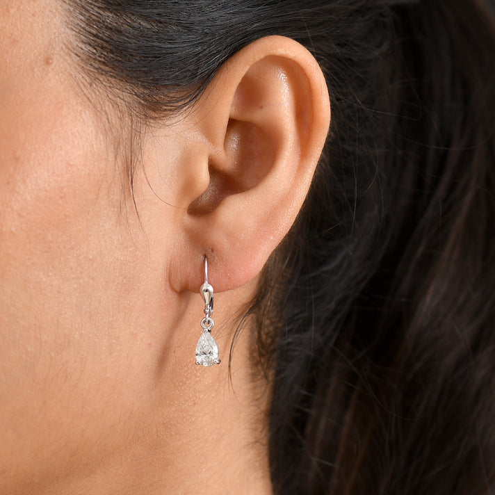 Luxuriant - Lab Grown Diamond (SI-G-H) Earring with Lever Back in Rhodium Overlay Sterling Silver 1.50 Ct. 8590266 2