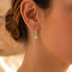 Luxuriant - Lab Grown Diamond (SI/G-H) Solitaire Lever Back Earring in 18K Vermeil Yellow Gold Plated Sterling Silver 0.25 Ct._8590269_1