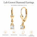 Luxuriant - Lab Grown Diamond (SI/G-H) Solitaire Lever Back Earring in 18K Vermeil Yellow Gold Plated Sterling Silver 0.25 Ct._8590269_5