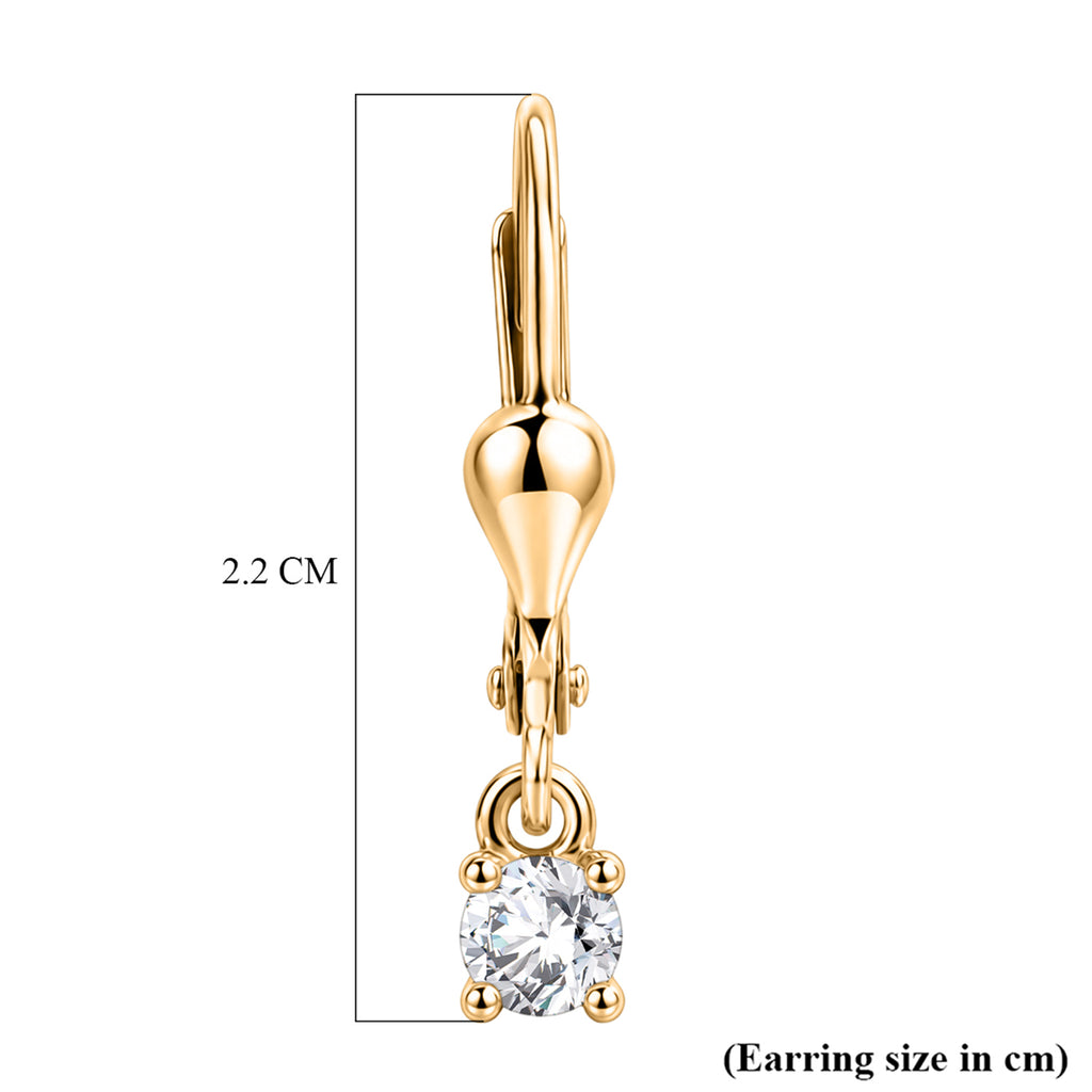 Luxuriant - Lab Grown Diamond (SI/G-H) Solitaire Lever Back Earring in 18K Vermeil Yellow Gold Plated Sterling Silver 0.25 Ct._8590269_7