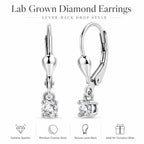 Luxuriant - Lab Grown Diamond (SI/G-H) Solitaire Lever Back Earring in Rhodium Overlay Sterling Silver 0.25 Ct._8590270_5