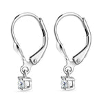 Luxuriant - Lab Grown Diamond (SI/G-H) Solitaire Lever Back Earring in Rhodium Overlay Sterling Silver 0.25 Ct._8590270_7