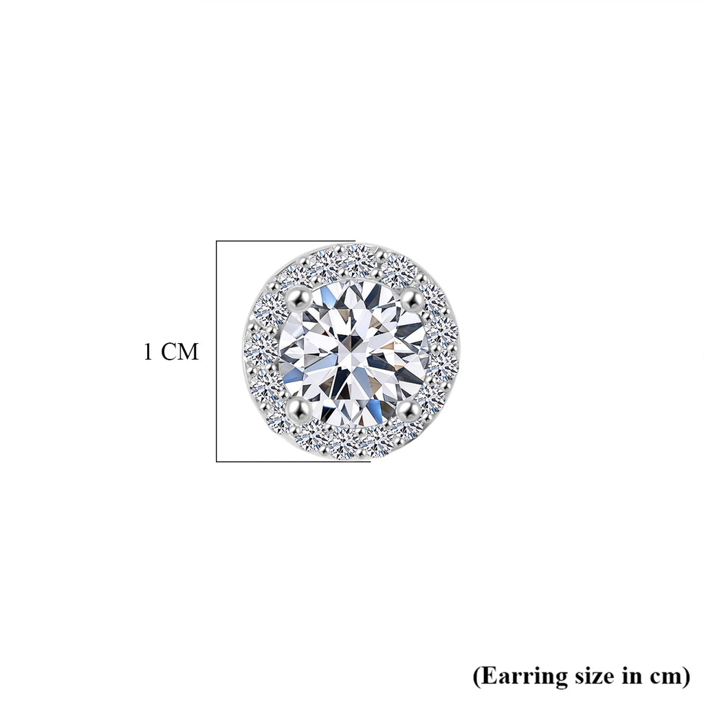 Luxuriant - Lab Grown Diamond (SI/G-H) Solitaire Stud Earring with Push Post in Rhodium Overlay Sterling Silver 2.00 Ct._8590274_4