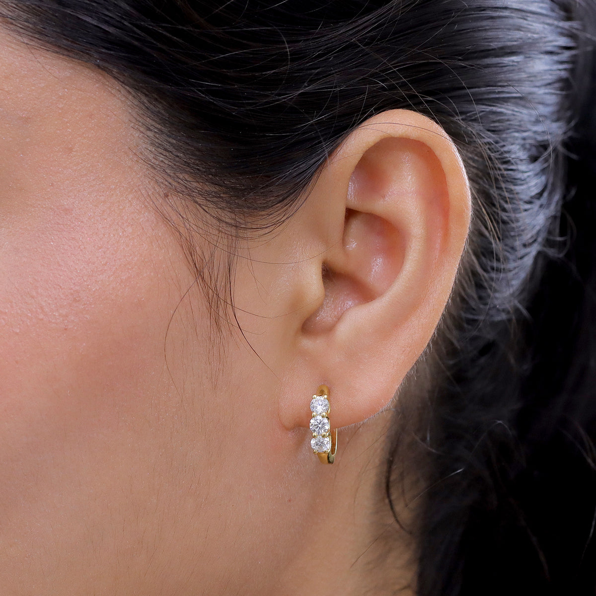 Luxuriant - Lab Grown Diamond (SI/G-H) Hoop Earring with Clasp in 18K Vermeil Yellow Gold Plated Sterling Silver 1.00 Ct. 8590276 2