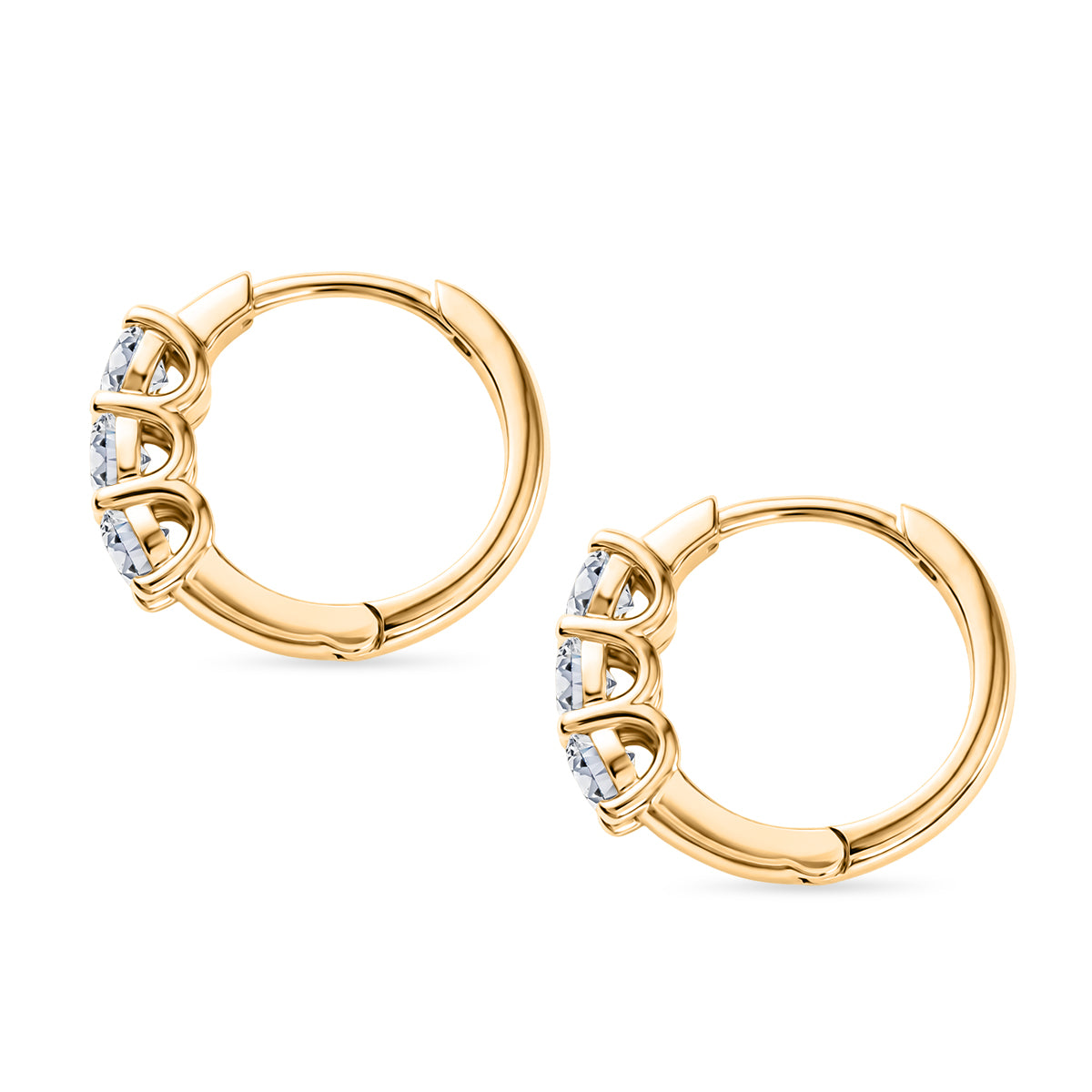 Luxuriant - Lab Grown Diamond (SI/G-H) Hoop Earring with Clasp in 18K Vermeil Yellow Gold Plated Sterling Silver 1.00 Ct. 8590276 4