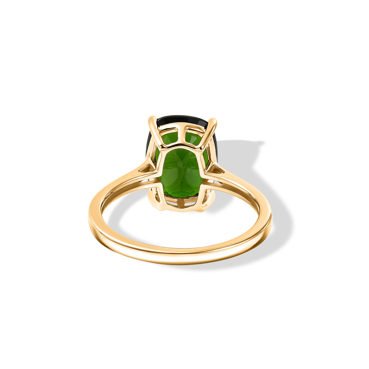 VERY RARE SIZE - 9K Yellow Gold Natural Chrome Diopside Solitaire Ring 3.00 Ct. V32522007 5