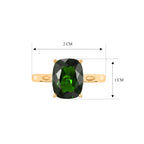 VERY RARE SIZE - 9K Yellow Gold Natural Chrome Diopside Solitaire Ring 3.00 Ct._8590373_5