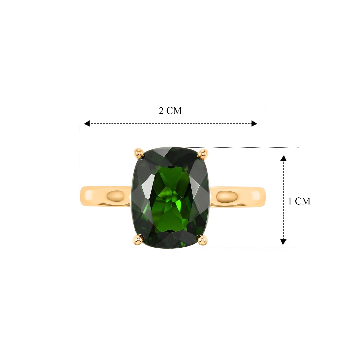 VERY RARE SIZE - 9K Yellow Gold Natural Chrome Diopside Solitaire Ring 3.00 Ct. V32522007 6
