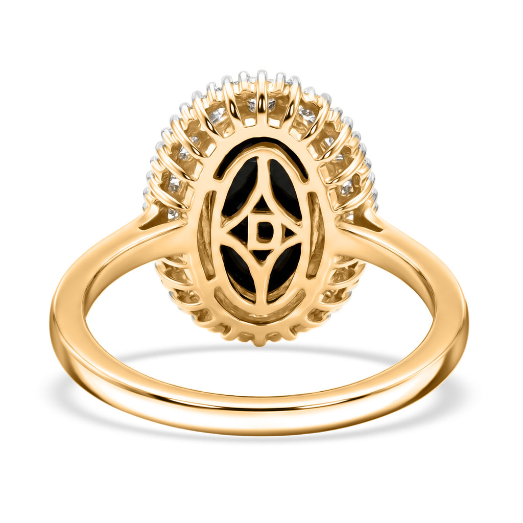 D'Joy - Ammolite & Natural White Diamond Halo Ring in 18K Vermeil Yellow Gold Plated Sterling Silver 2.47 Ct._8590588_4