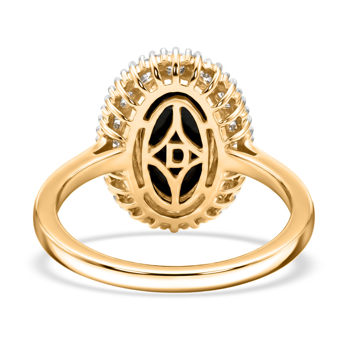 D'Joy - Ammolite &amp; Natural White Diamond Halo Ring in 18K Vermeil Yellow Gold Plated Sterling Silver 2.47 Ct. V32615837 5