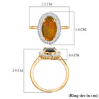 D'Joy - Ammolite & Natural White Diamond Halo Ring in 18K Vermeil Yellow Gold Plated Sterling Silver 2.47 Ct._8590588_5