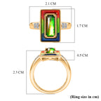 Luxuriant - Ammolite & Lab Grown Diamond (SI/G-H) Prismatic Ring in 18K Vermeil Yellow Gold Plated Sterling Silver 1.20 Ct._8590605_5