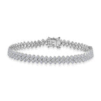 Luxuriant - Lab Grown Diamond (SI/G-H) Bracelet (Size - 7.5) with GB Lock Box in Rhodium Overlay Sterling Silver 7.12 Ct, Silver Wt. 16.00 Gms_8590670