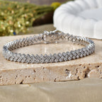 Luxuriant - Lab Grown Diamond (SI/G-H) Bracelet (Size - 7.5) with GB Lock Box in Rhodium Overlay Sterling Silver 7.12 Ct, Silver Wt. 16.00 Gms_8590670_2