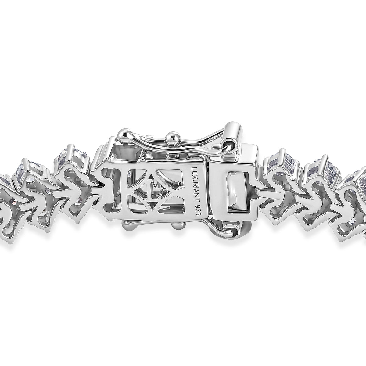 Red Carpet Collection- Luxuriant - Lab Grown Diamond (SI/G-H) Bracelet (Size - 7.5) with GB Lock Box in Rhodium Overlay Sterling Silver 7.10 Ct, Silver Wt. 15.40 Gms 8590670 4