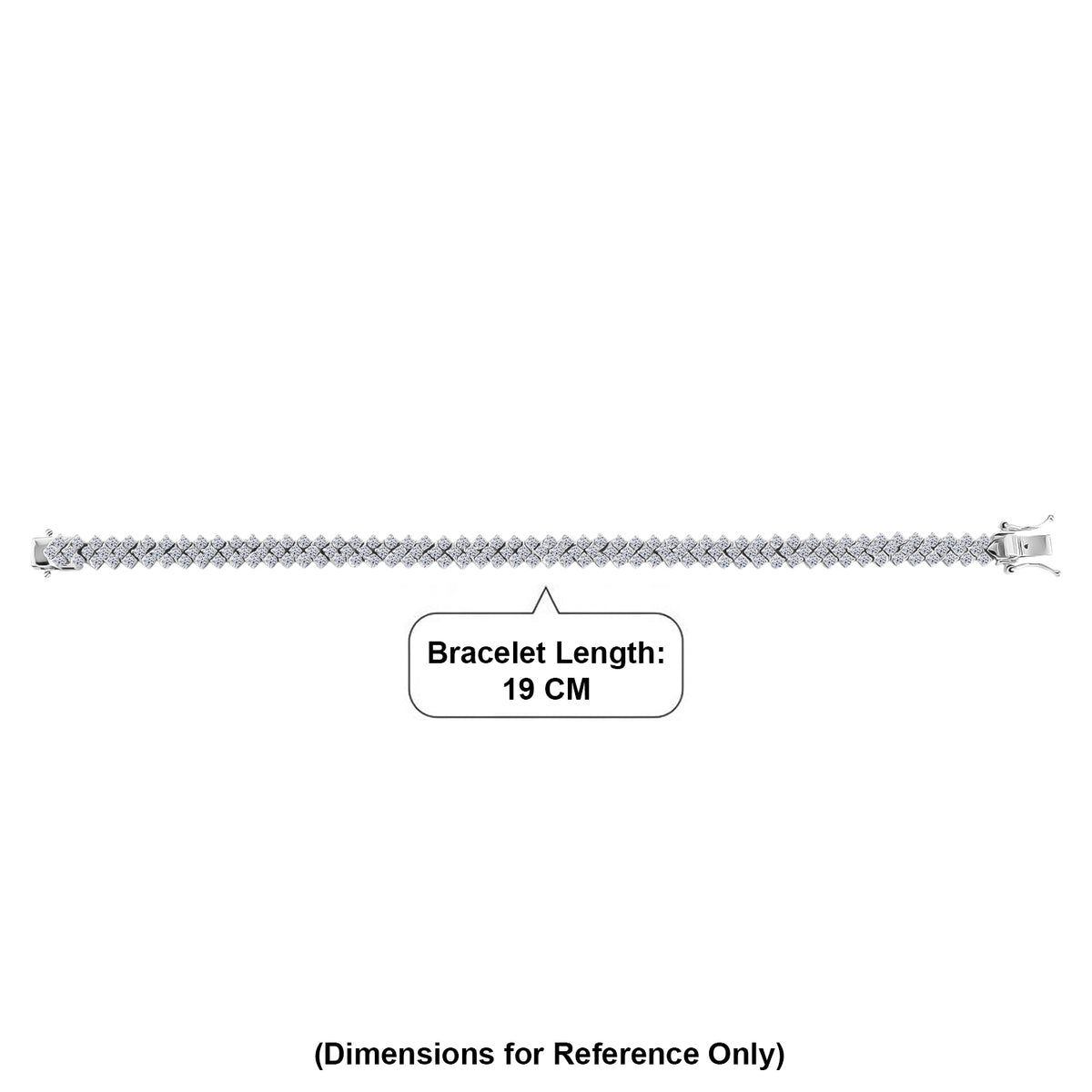 Red Carpet Collection- Luxuriant - Lab Grown Diamond (SI/G-H) Bracelet (Size - 7.5) with GB Lock Box in Rhodium Overlay Sterling Silver 7.10 Ct, Silver Wt. 15.40 Gms 8590670 5