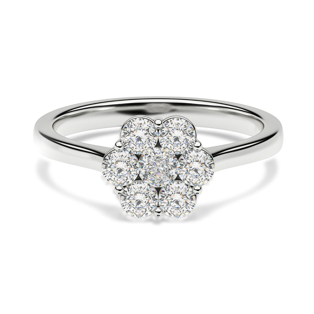 Luxuriant - SGL Certified Lab Grown Diamond (SI/G-H) Pressure Set Ring in Rhodium Overlay Sterling Silver 2.00 Ct._8590671