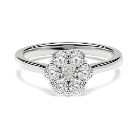 LUXURIANT 2 Ct. Lab Grown Diamond Floral Ring in Rhodium Overlay Sterling Silver SGL Certified (SI-G-H) 8590671 1
