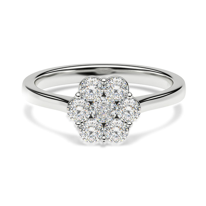 LUXURIANT 2 Ct. Lab Grown Diamond Floral Ring in Rhodium Overlay Sterling Silver SGL Certified (SI-G-H) 8590671 1