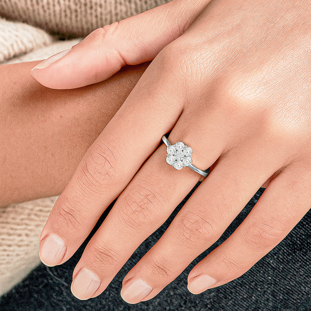 Luxuriant - SGL Certified Lab Grown Diamond (SI/G-H) Pressure Set Ring in Rhodium Overlay Sterling Silver 2.00 Ct._8590671_1